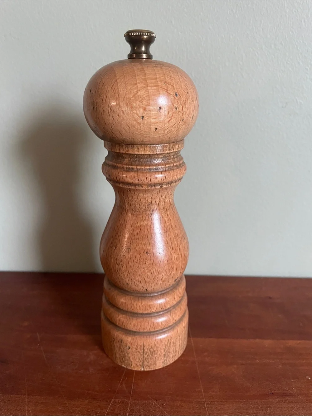 Vintage Peugeot France 7” Wood Pepper Mill Grinder